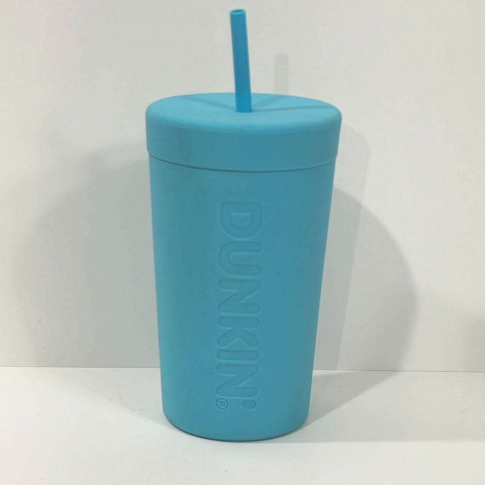 Dunkin’ Donuts All Silicone Sipper 22oz Travel Cup Summer Aqua Blue